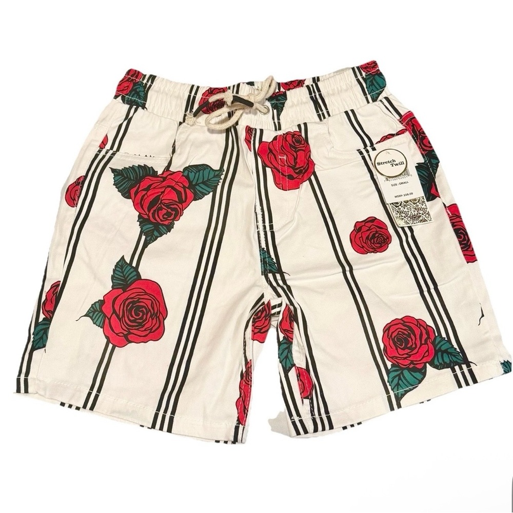 Fresh Prints of Bel Air All Over Roses Shorts w Drawstring Mens Sz Small